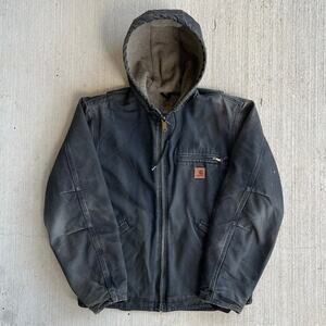 Carhartt J141 BLK black hooded work wear jacket